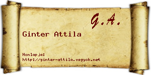 Ginter Attila névjegykártya